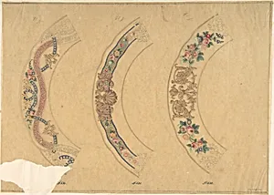 Three Designs for Plate Borders (recto); Three Designs for Plate Borders (verso) by Anonymous, French, 19th century