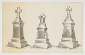 Three Grave Monument Designs with Crosses, Nos. 739, 969, 959