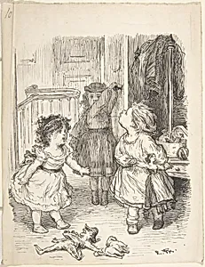 Three Little Girls in a Room Arguing and Spitting