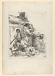 Three magicians burning a snake, from the Scherzi by Giovanni Battista Tiepolo