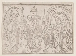 Thy Neck Is Like the Tower of David, illustration from a Canticum Canticorum blockbook, 2nd