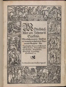 Titel page from the Modelbuch aller Art Nehens vn Stickens (Page 1r)