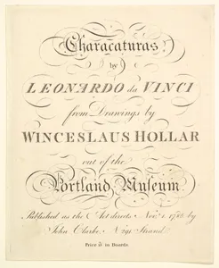 Title Page: Characaturas by Leonardo da Vinci, from Drawings by Wincelslaus Hollar, out of the Portland Museum