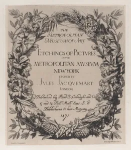 Title page, from "Etchings of Pictures in the Metropolitan Museum New York"