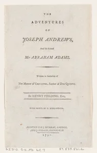 Title Page: "The Adventures of Joseph Andrews, and His Friend Mr. Abraham Adams"