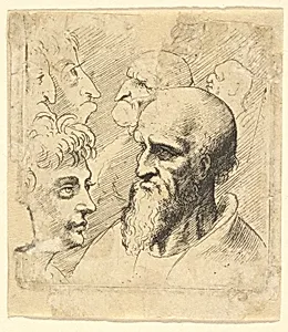 Title page to Diversae Probae by Leonardo da Vinci|Wenceslaus Hollar