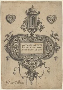 Title Plate, from "Pendant Designs with Architectural Elements and Vegetal-Arabesques"