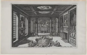 Title Plate with a Cartouche Set in a Lavish Interior, from Nouveaux Liure da Partements, part of Œuvres du Sr. D. Marot