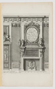 Title Plate with Design for a Chimney, from Nouvelles Cheminées Faittes en Plusieur en Droits de la Hollande et Autres Prouinces, part of Œuvres du Sr. D. Marot