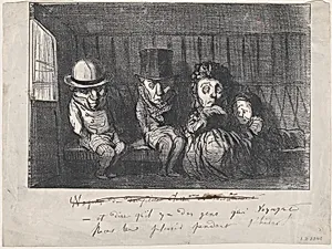 To imagine that there are people who even travel in winter for fun and enjoyment!, from 'Winter sketches,' published in Le Petit Journal pour Rire, December 3, 1864 by Honoré Daumier