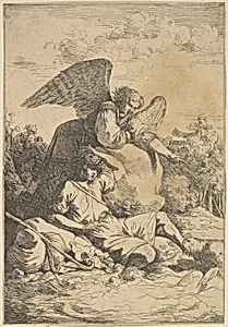 Tobie effrayé par le poisson (Tobias frightens the fish) by Jean Jacques Lagrenée