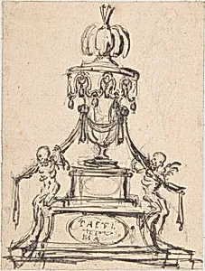 Tomb Monument with Skeletons by Anonymous, Italian, 17th century