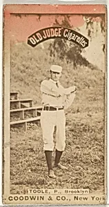 Toole, Pitcher, Brooklyn, from the Old Judge series (N172) for Old Judge Cigarettes by Goodwin & Company