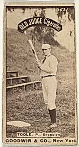 Toole, Pitcher, Brooklyn, from the Old Judge series (N172) for Old Judge Cigarettes by Goodwin & Company
