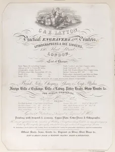 Trade Card for Charles and Edwin Layton, Engravers and Printers