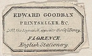 Trade Card for Edward Goodban, Printseller by Anonymous, British, 19th century