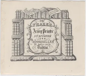 Trade card for Frazer, Army Printer, Stationer and Bookbinder