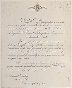 Trade card for Henry Rielly, lithographer, illuminator, draughtsman, engraver, and ornamental printer by Anonymous, British, 19th century