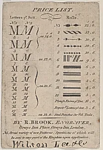 Trade Card for R. Brook, Engraver by Anonymous, British, 19th century
