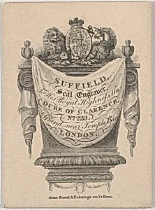 Trade Card for Suffield, seal engraver