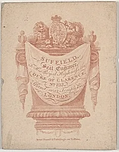 Trade Card for Suffield, seal engraver