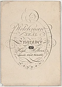 Trade Card for Welchman, seal engraver