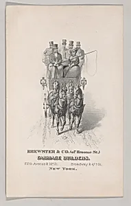 Trade Card of Brewster & Co. (of Broome St) Carriage Builders by Tiffany & Co.|Brewster & Co.