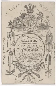 Trade Card of the Gunmaker Samuel Brunn (active 1795–1820)