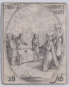 Translation de S. Augustin (Translation of St. Augustine), February 28th, from "Les Images De Tous Les Saincts et Saintes de L'Année" (Images of All of the Saints and Religious Events of the Year)