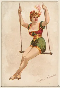 Trapeze Exercise, from the Pretty Athletes series (N196) issued by Wm. S. Kimball & Co.