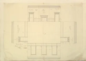 Treasury House, 10 Downing Street, London: Plan of the Great Middle Room (Sir Robert Walpole's Levee Room, Northwest Corner, First Floor)