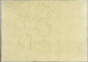 Trees Next to an Arched Opening Containing Steps (Smaller Italian Sketchbook, leaf 17 recto)
