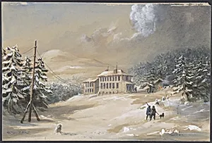Trinity Bay, Newfoundland, Exterior View of the Telegraph House in 1857-1858 by Robert Charles Dudley