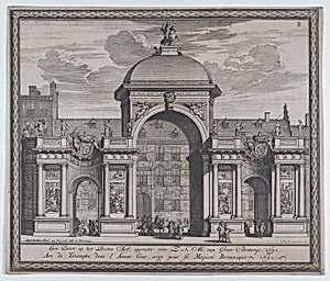 Triumphal arch erected in celebration of the entry of King William III by Jan van den Aveelen