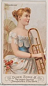 Trombone, from the Musical Instruments series (N82) for Duke brand cigarettes by W. Duke, Sons & Co.|Schumacher & Ettlinger