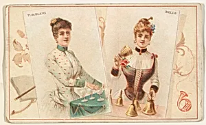 Tumblers and Bells, from the Musical Instruments series (N121) issued by Duke Sons & Co. to promote Honest Long Cut Tobacco by W. Duke, Sons & Co.|Schumacher & Ettlinger
