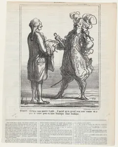 Turgot: –Eh, well, my poor Count, it appears that they borrow my name as they have taken yours for the sake of creating the sign of a shop, from 'News of the day,' published in Le Charivari, October 7, 1867