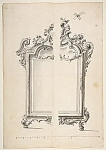 Two Alternative Designs for a Mirror or Screen with Family Coat of Arms by Giovanni Battista Natali III