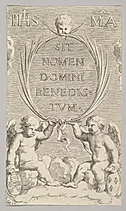 Two Angels Seated on Clouds by Claude Mellan