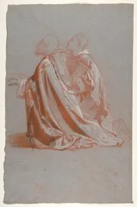 Two Bishops (lower register; study for wall paintings in the Chapel of Saint Remi, Sainte-Clotilde, Paris, 1858)