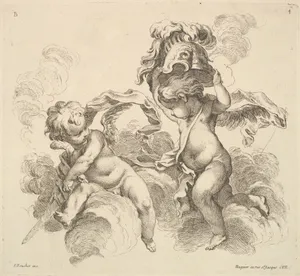 Two Children, One With A Sword, Another With A Helmet