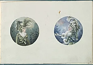 Two Costume Designs or Portrait Types by Anonymous, French, 18th century|Antoine Caire-Morand|Anonymous, French, 19th century