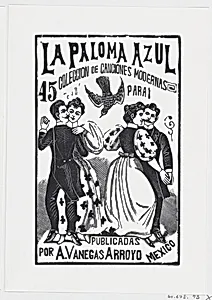 Two couples dancing, illustration for 'La Paloma Azul,' published by Antonio Vanegas Arroyo by José Guadalupe Posada|José Sanchez