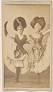 Two dancers with high kick, from the Actresses series (N245) issued by Kinney Brothers to promote Sweet Caporal Cigarettes by Kinney Brothers Tobacco Company