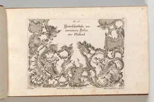 Two Designs for Ceiling Decorations, Plate 1 from 'Unterschiedliche neu inventierte Deken oder Plafond'