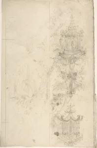 Two Designs for Chinese Lanterns, possibly meant for the Decoration of a Wall Panel
