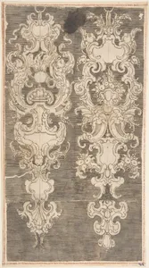 Two Designs for Wall Decorations on a Hatched Ground