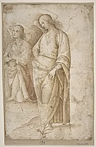 Two Figures of Angels Standing