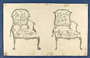 Two French Chairs, in Chippendale Drawings, Vol. I by Thomas Chippendale