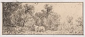 Two Horses in the Woods by Charles Jacque
